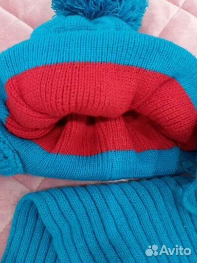 Комплект шапка, шарф,варежки (зима)