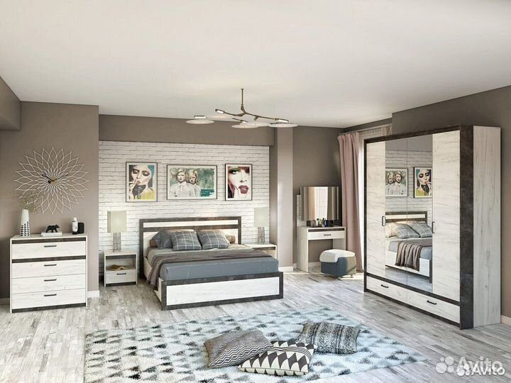 Макияжный стол Дуб Белый Крафт Прага