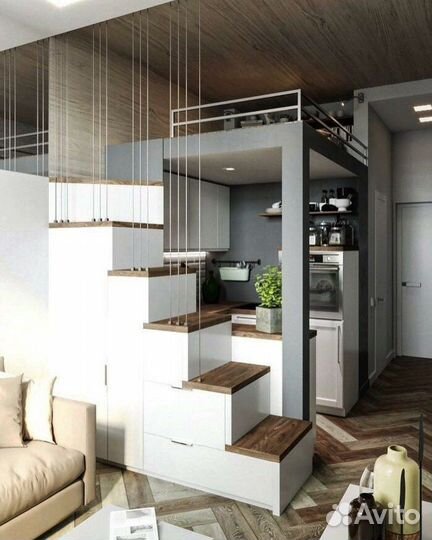 Лестница на металлокаркасе