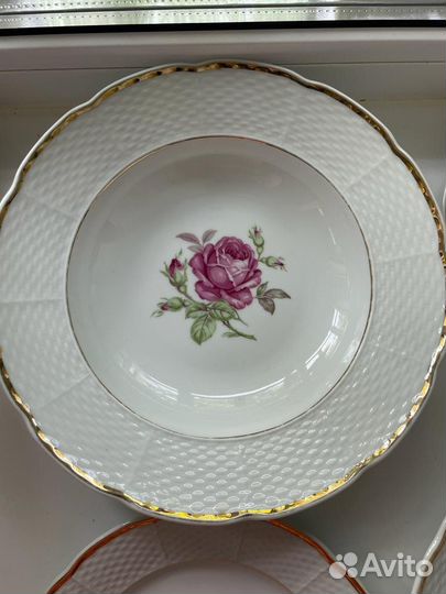 Thun мейсенский букет роза полевой цветок тарелки