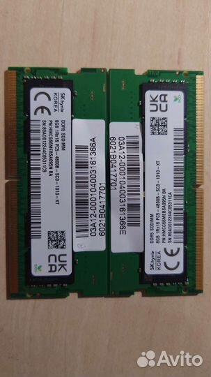 DDR5 16GB (8GB x2) для ноутбука новая