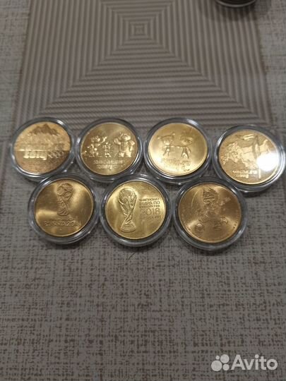 Монеты 25 р Сочи и чм-2018 7шт