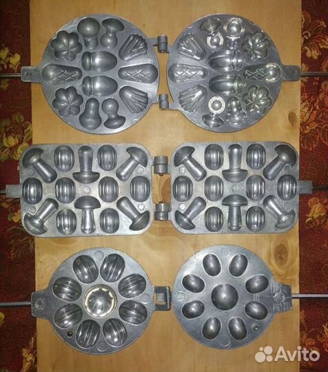 Литая форма выпечки печенья орешки грибочки СССР