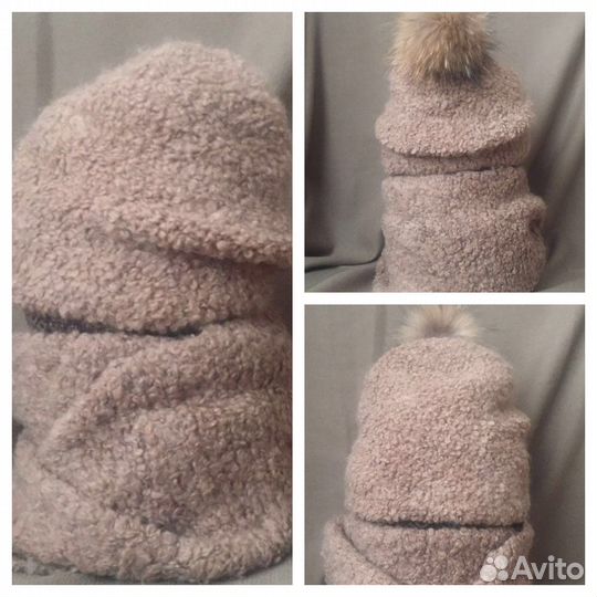 Комплект шапка и снуд женский зима