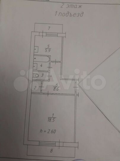 Своб. планировка, 37,7 м², 2/9 эт.