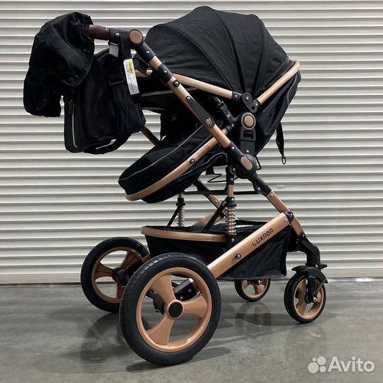 Новая коляска 3в1 luxmom 518 черный