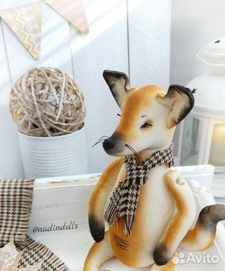 Лис, лисёнок, игрушка, тедди, ручная работа