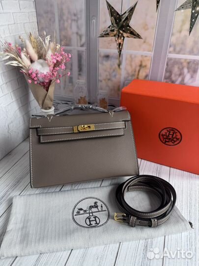 Сумка hermes kelly mini со штампом