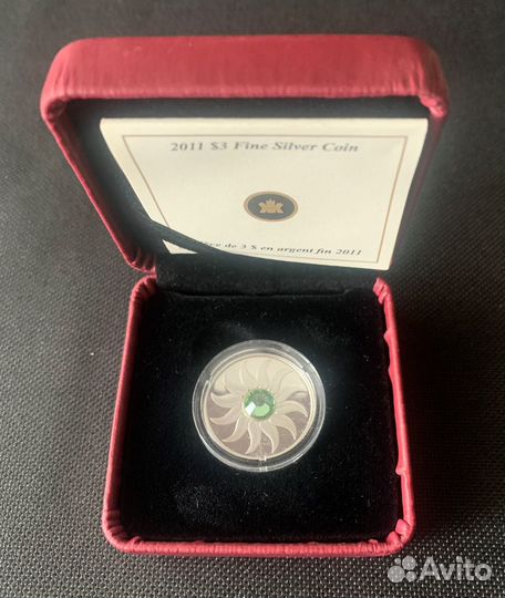 Камни рождения Август, Серебро Канада 2011 г