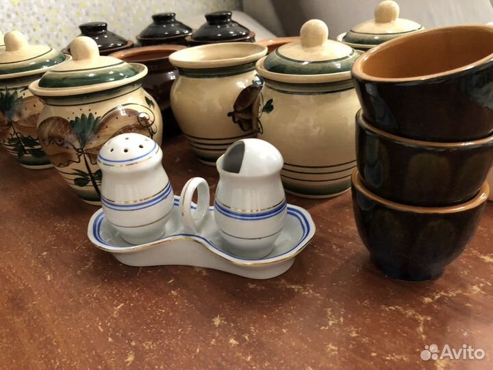 Горшок для запекания, сливочник, молочник, солонка