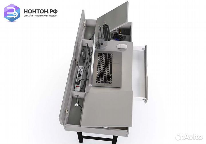 Стол Polini kids Mirum серый