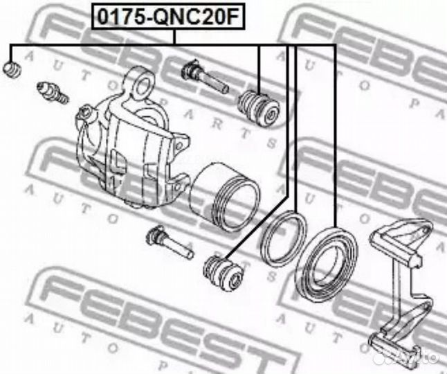 Febest 0175-QNC20F Ремкомплект тормозного суппорта перед прав/лев