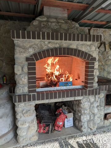 Беседка с мангалом, тандыром и печью под казан