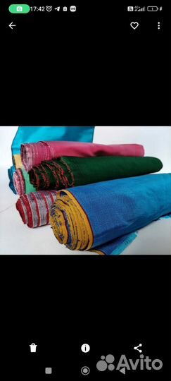 Отрез ткани шелк натуральный Туркменский