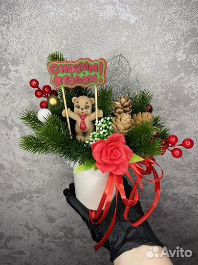 Новогодние букеты из мыла