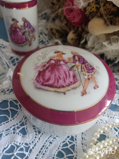 Шкатулка флакон парфюмерный набор винтаж фарфор