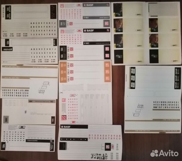 Наклейки для аудио и видеокассет