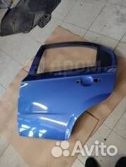 Дверь chevrolet aveo т250, синяя