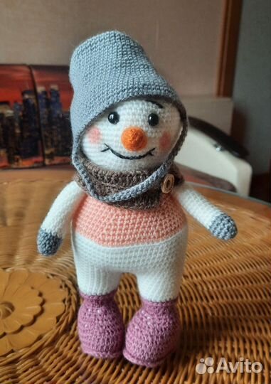 Интерьерная Мягкая игрушка снеговик