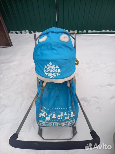 Детские зимние санки коляска