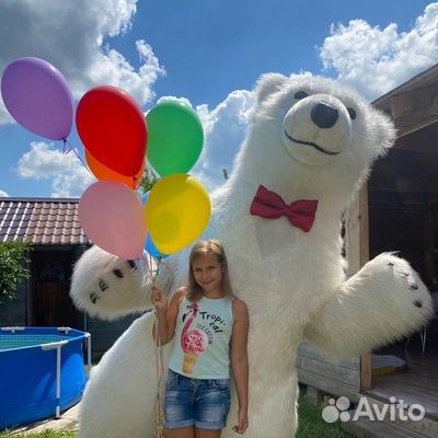 Белый мишка поздравление. Люберцы. Аниматор