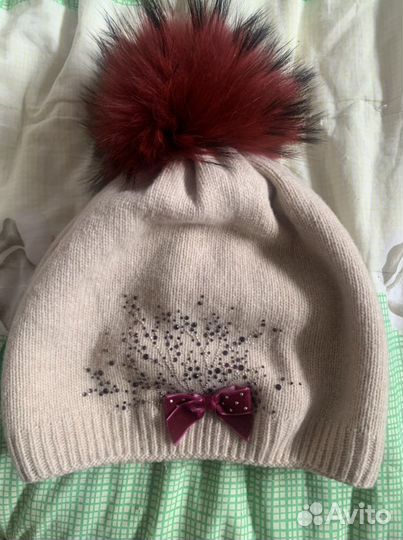 Шапка для девочки со стразами pulka