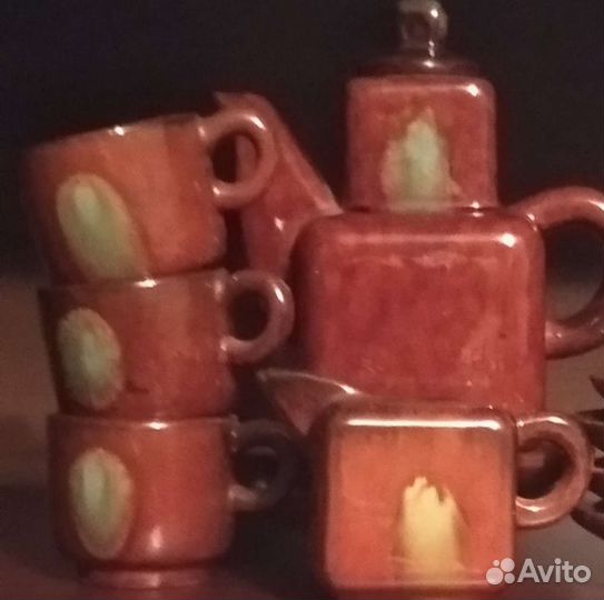 Кофейный сервиз глиняный, времён СССР