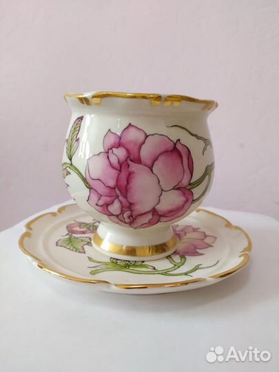 Чашка с блюдцем фарфор