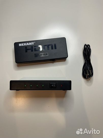 Hdmi разветвлитель/сплиттер rexant на 4 гнезда