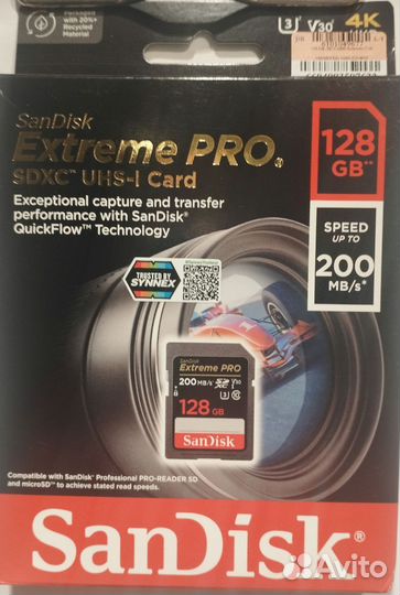 Карта V30 64/128/256Gb UHS-I SanDisk Extreme PRO