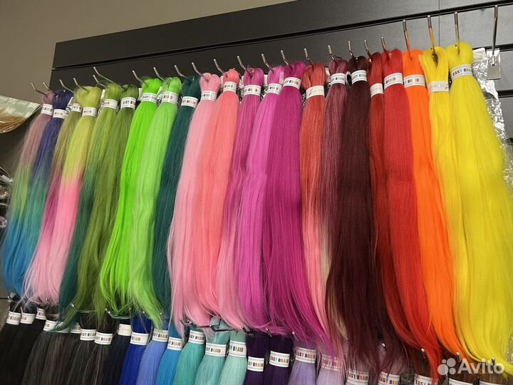 Канекалон, искусственные цветные волосы для кос