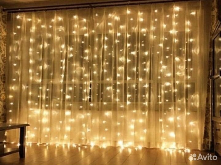 Гирлянда штора, занавес новые