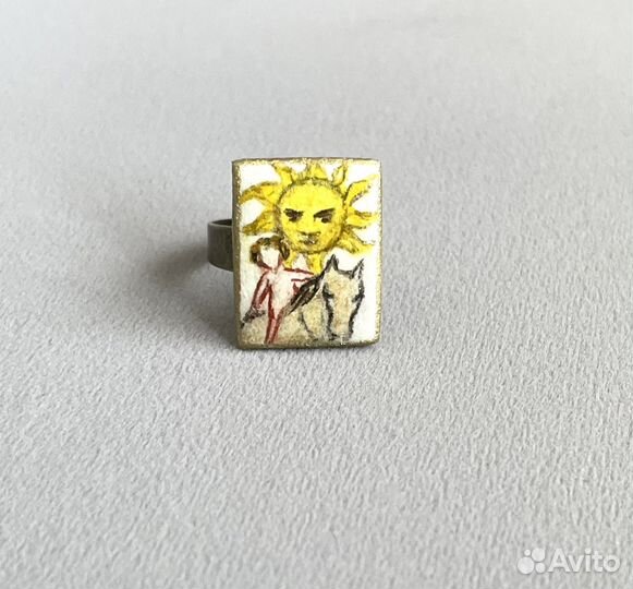 Кольцо винтажное Солнце