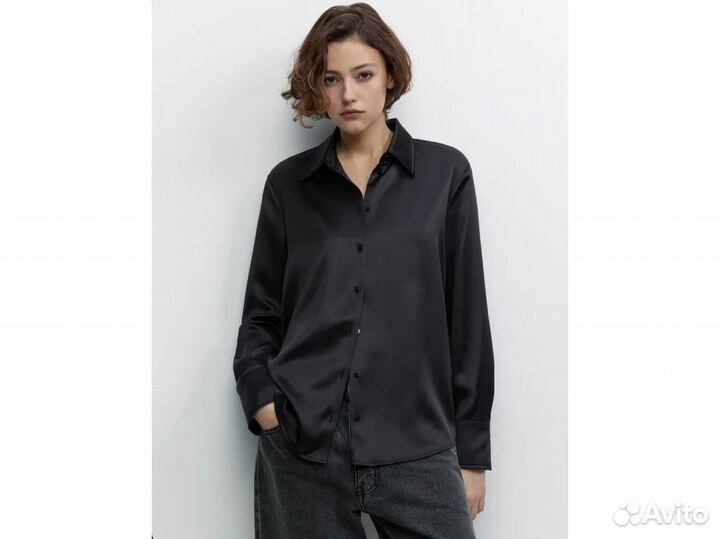 Блузка-рубашка атласная befree L/XL