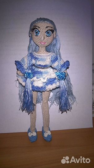 Вязаная Кукла Амигуруми -Блу