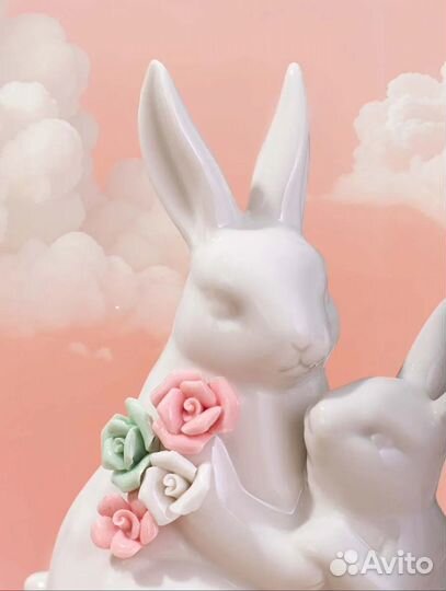 Статуэтка фарфор Кролики, пасха, подарок маме