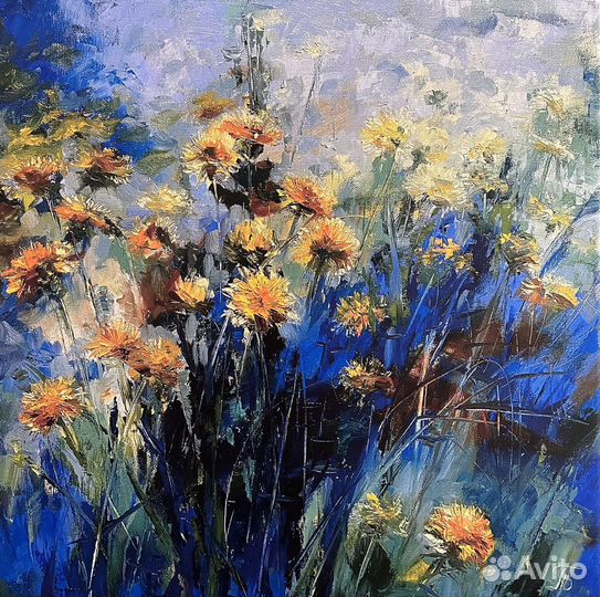 Интерьерная картина маслом цветы