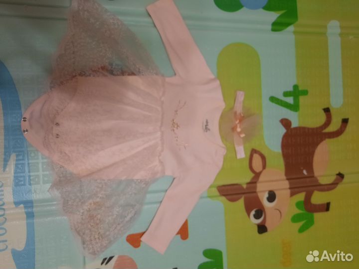 Платье бодик для малышки 6-9 месяцев