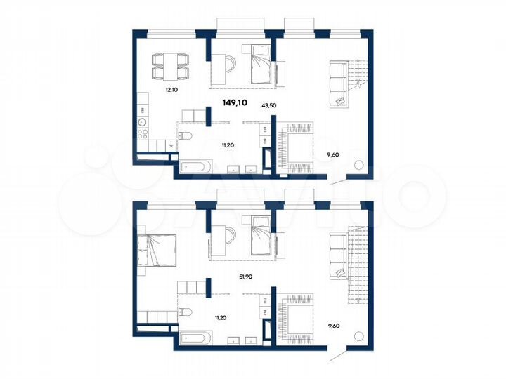 4-к. квартира, 149,1 м², 20/20 эт.