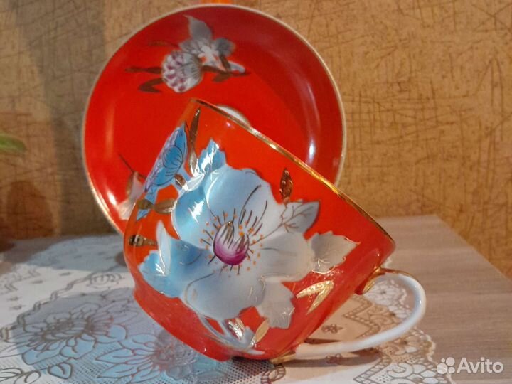 Чашка с блюдцем гигант,сливочники