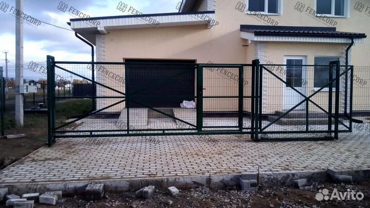 Откатные ворота Гиттер для участка