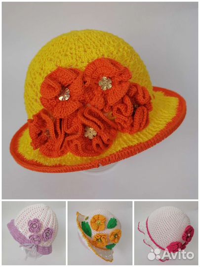 Шляпка панамка для девочки