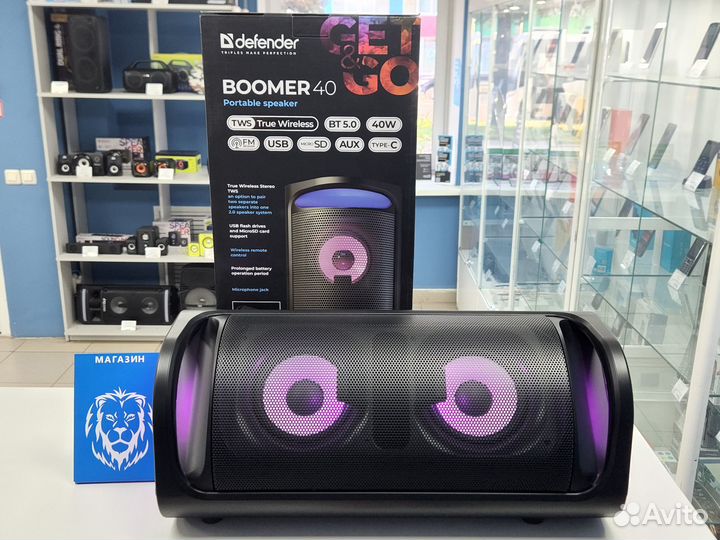 Беспроводная колонка Defender 40W напольная (вр80)