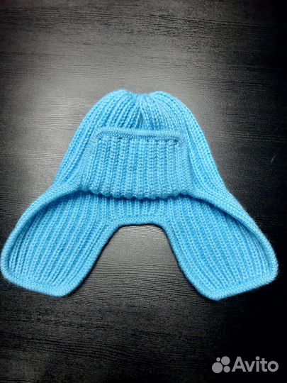 Шапка ушанка женская вязаная