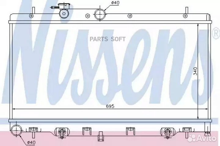 Радиатор охлаждения двс subaru legacy (1999) 2.5