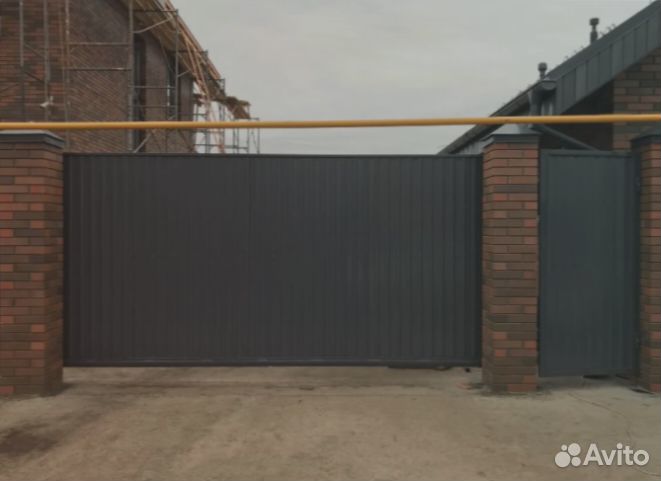 Откатные ворота для дачи 4,4*2,1м