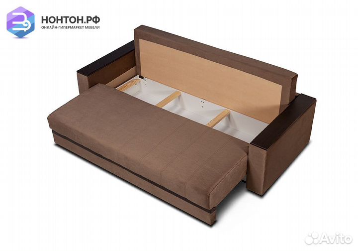 Диван еврокнижка Мадрид Lux коричневый