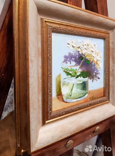 Цветок в бокале Картина в раме