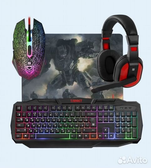 Новый набор RGB клавиатура, мышь, коврик, наушники