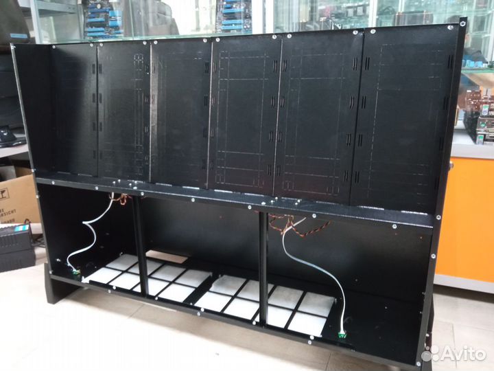 Корпус 12 карты Crypton с кулерами и реобасом